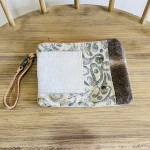 Myra Cow Hair Wristlet